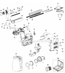 Page A Diagram and Parts List for D25300DH Type 2 DeWALT Utility Vacuum