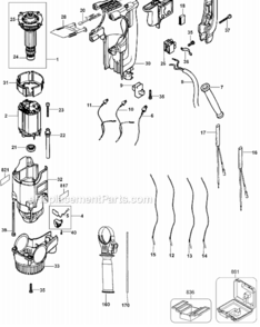 Page A Diagram and Parts List for D25313K Type 1 DeWALT Hammer Drill