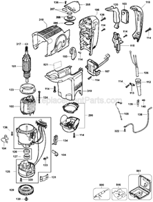 Page A Diagram and Parts List for D25500 Type 2 DeWALT Hammer Drill