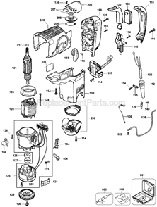 Page A Diagram and Parts List for D25551 Type 2 DeWALT Hammer Drill