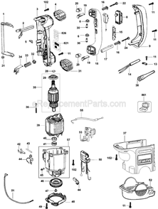 Page A Diagram and Parts List for D25730 Type 1 DeWALT Hammer Drill