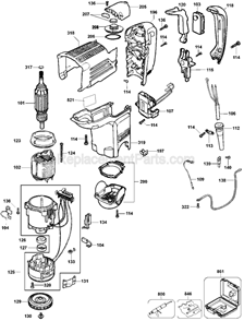 Page A Diagram and Parts List for D25850 Type 1 DeWALT Hammer Drill