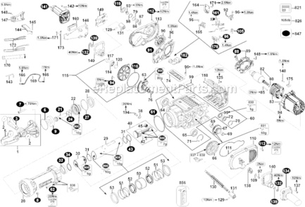 Part Location Diagram of N040341 DeWALT Housing Assembly.