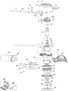 Page A Diagram and Parts List for D26451 Type 1 DeWALT Sander Polisher
