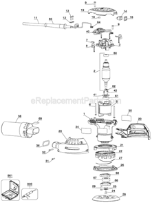 Page A Diagram and Parts List for D26453 Type 1 DeWALT Sander Polisher