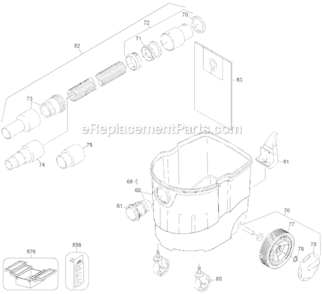 Page B Diagram and Parts List for D27905 Type 1 DeWALT Utility Vacuum