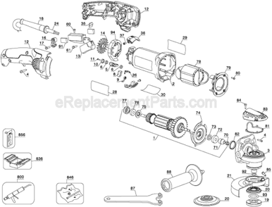 Page A Diagram and Parts List for D28065N Type 1 DeWALT Angle Grinder