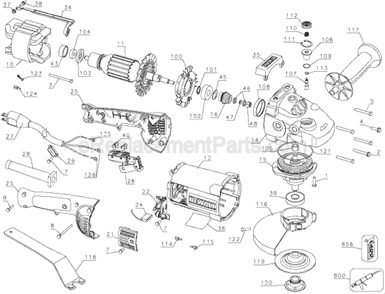 Part Location Diagram of DW4719 DeWALT Grinding Wheel