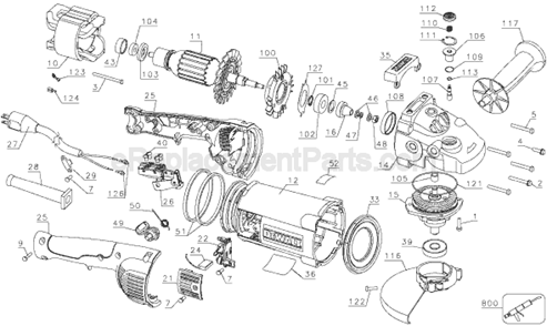 Part Location Diagram of 617004-05 DeWALT Field