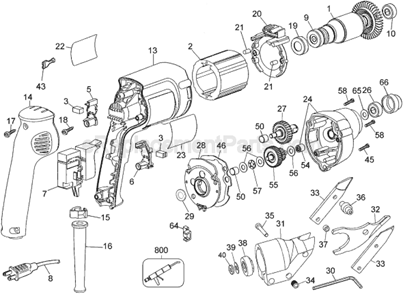 Part Location Diagram of 638096-00 DeWALT Spacer