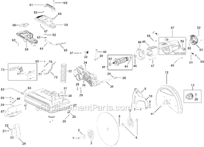 Part Location Diagram of N085972 DeWALT O Ring
