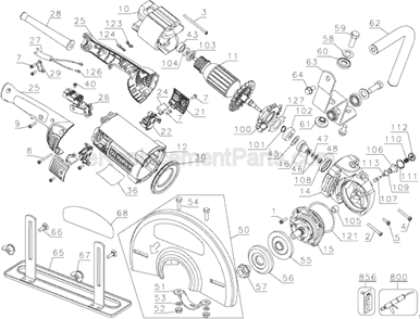 Part Location Diagram of 621978-00 DeWALT Label