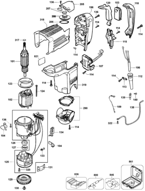Page A Diagram and Parts List for D25550K 1 DeWALT Hammer