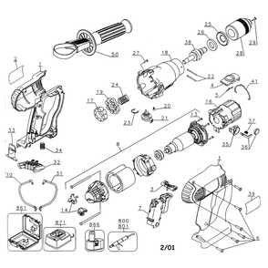 Housing Diagram and Parts List for DW006KTY1  DeWALT Drill