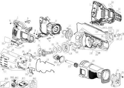 Part Location Diagram of N469236 DeWALT Bushing Kit