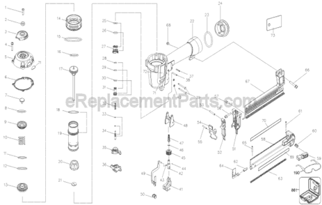 Page A Diagram and Parts List for D51236 Type 1 DeWALT Nailer