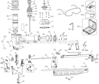 Part Location Diagram of 619131-00 DeWALT Label