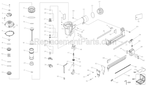 Page A Diagram and Parts List for D51420 Type 1 DeWALT Nailer