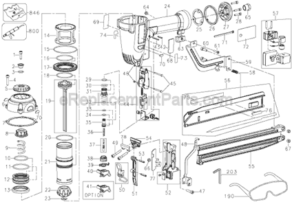 Page A Diagram and Parts List for D51431 Type 1 DeWALT Nailer