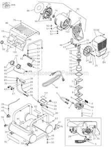 Page A Diagram and Parts List for D55143 Type 1 DeWALT Compressor