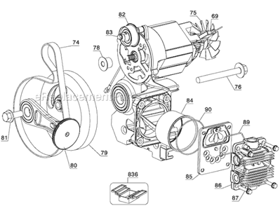 Page A Diagram and Parts List for D55146 Type 4 DeWALT Compressor