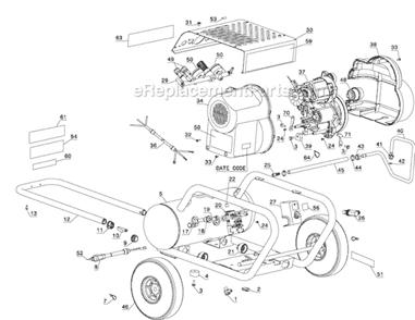 Page B Diagram and Parts List for D55146 Type 4 DeWALT Compressor