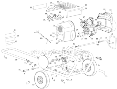Page B Diagram and Parts List for D55146 Type 3 DeWALT Compressor