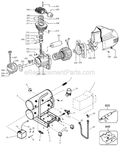 Page A Diagram and Parts List for D55150 Type 1 DeWALT Compressor