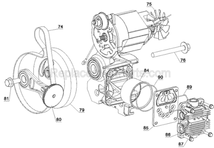 Page A Diagram and Parts List for D55167 Type 1 DeWALT Compressor