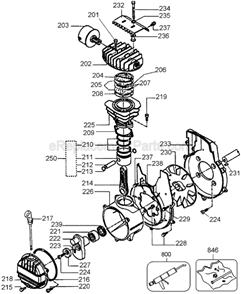 Page A Diagram and Parts List for D55250 Type 2 DeWALT Compressor