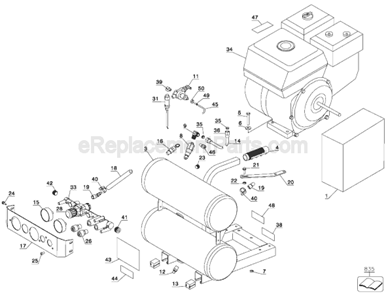Page F Diagram and Parts List for D55250 Type 2 DeWALT Compressor