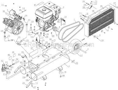 Page F Diagram and Parts List for D55271 Type 4 DeWALT Compressor