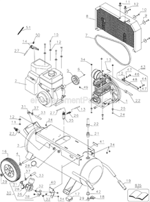Part Location Diagram of 5134389-01 DeWALT Regulator Assembly.
