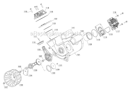 Page B Diagram and Parts List for D55371 Type 1 DeWALT Compressor