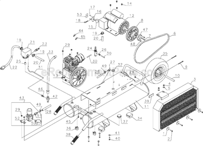 Page B Diagram and Parts List for D55580 Type 2 DeWALT Compressor