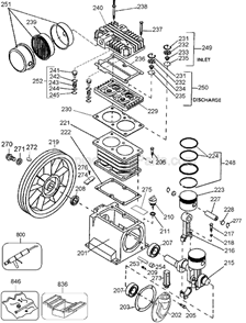 Page A Diagram and Parts List for D55580 Type 3 DeWALT Compressor