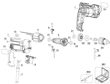 Page A Diagram and Parts List for DWD112-AR 1 DeWALT Boring Machine