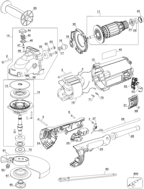 Part Location Diagram of N398020 DeWALT GEAR CASE COVER ASSY.