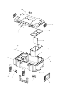 Exploded Diagram B Diagram and Parts List for DWST08165 Type 1 DeWALT Cabinet