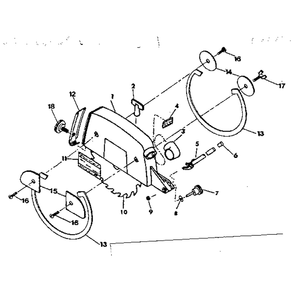 Guard Assembly Diagram and Parts List for 3436-RADIALARM  DeWALT Circular Saw