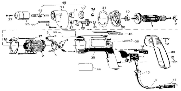 Part Location Diagram of 148553-00 DeWALT Gear