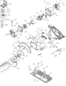 Page A Diagram and Parts List for DC390K Type 1 DeWALT Circular Saw