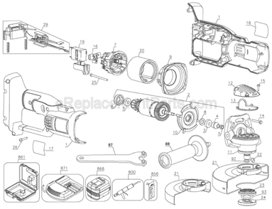 Page A Diagram and Parts List for DC415 Type 1 DeWALT Chop Saw