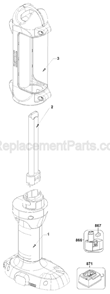 Part Location Diagram of DC5273 DeWALT Fluorescent Light Tube