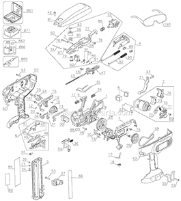 Part Location Diagram of 613852-00 DeWALT Backbone Assembly