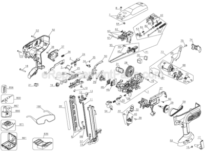 Page A Diagram and Parts List for DC617A Type 1 DeWALT Nailer