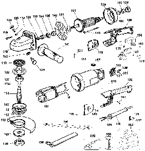 Page A Diagram and Parts List for DW840K Type 3 DeWALT Grinder