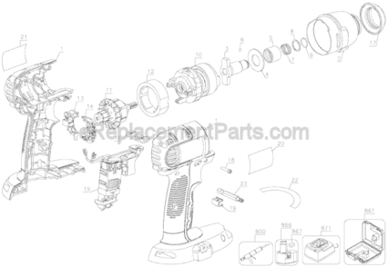 Page A Diagram and Parts List for DC835  DeWALT Impact Driver