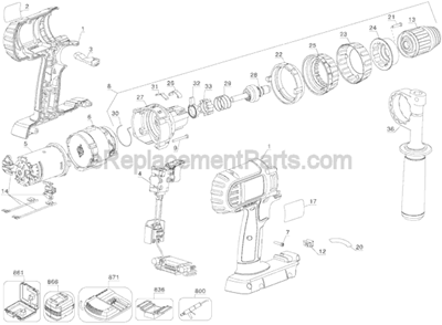 Part Location Diagram of 647558-00 DeWALT Reverse Lever