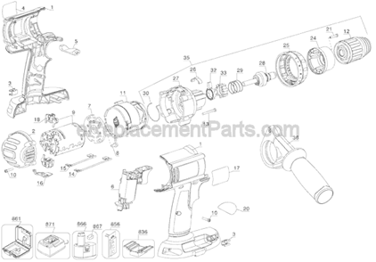 Part Location Diagram of 631216-02 DeWALT Clamshell Set